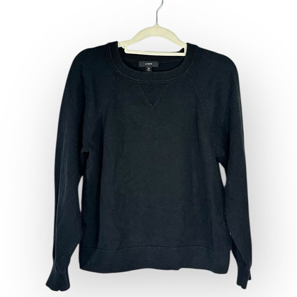 J. Crew Women’s Size XS Black Cashmere Blend Knit Crewneck Pullover Sweater